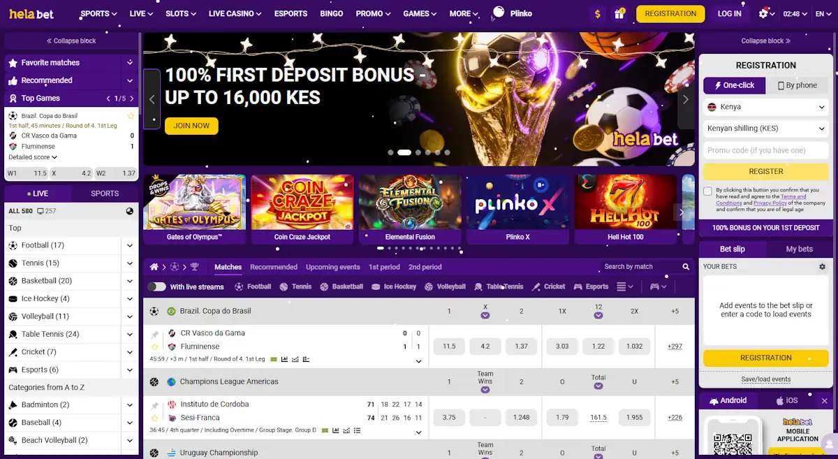 Helabet Sportsbook and Welcome First deposit Bonus Screenshot